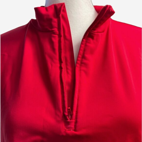 Lands’ End Men’s Red Quarter Zip Pullover Mock Neck Long Sleeve Sweatshirt XXL - Picture 5 of 6